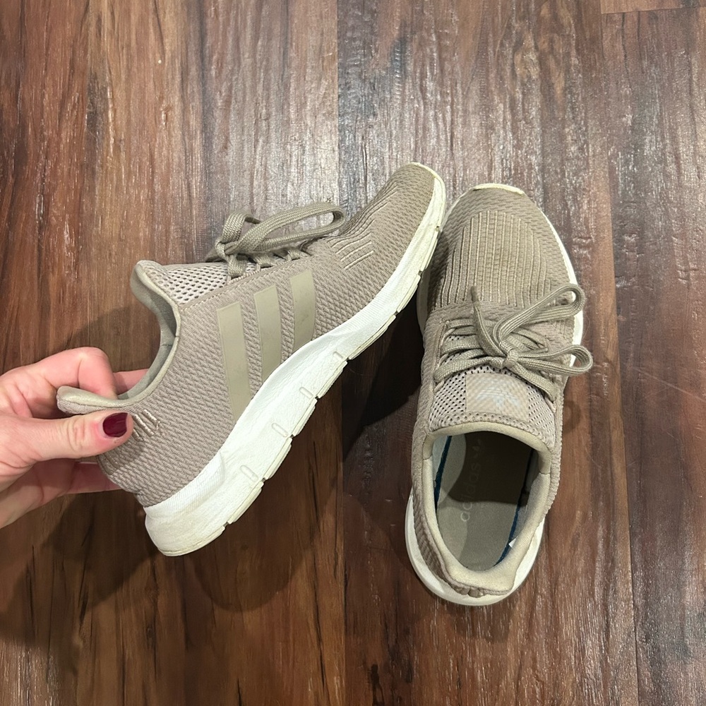 Women's Adidas Swift Run Tan Sneakers - Size 6